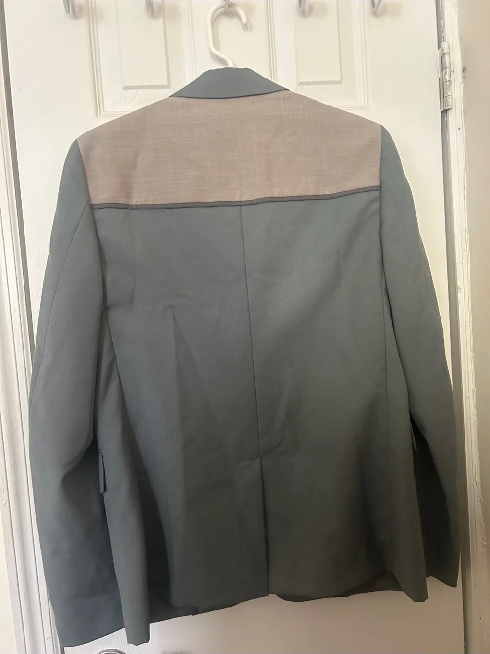 Prada Men's Two-Tone Gray & Beige 2018 Wool Blazer